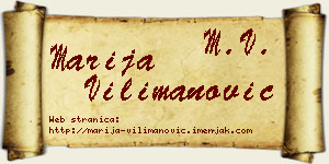 Marija Vilimanović vizit kartica